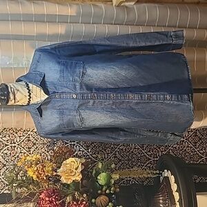 Pollyanna & Esther button front denim shirt